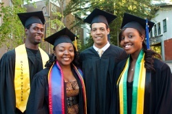 UCSC Black students in graduation gowns