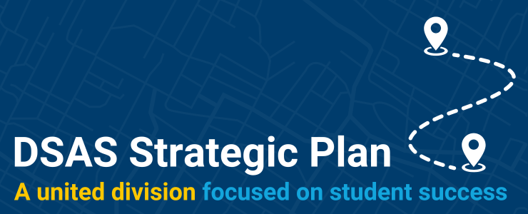 graphic with destination points on a map with text "strategic plan"